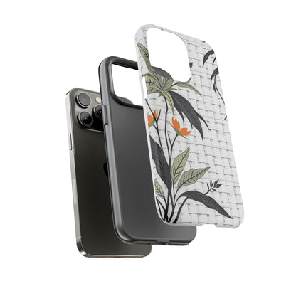Floral Woven Tough Phone Case — Protective Botanical iPhone Cover