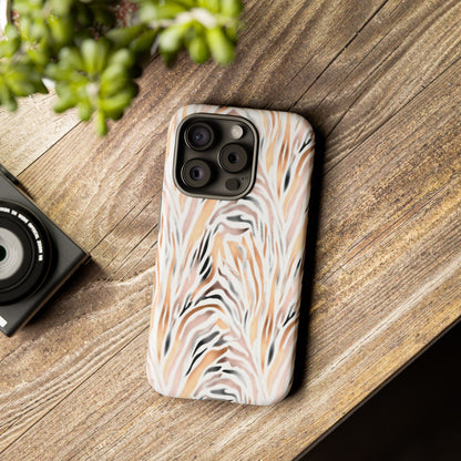 Tough Case — Neutral Watercolor Tiger Stripe Phone Case