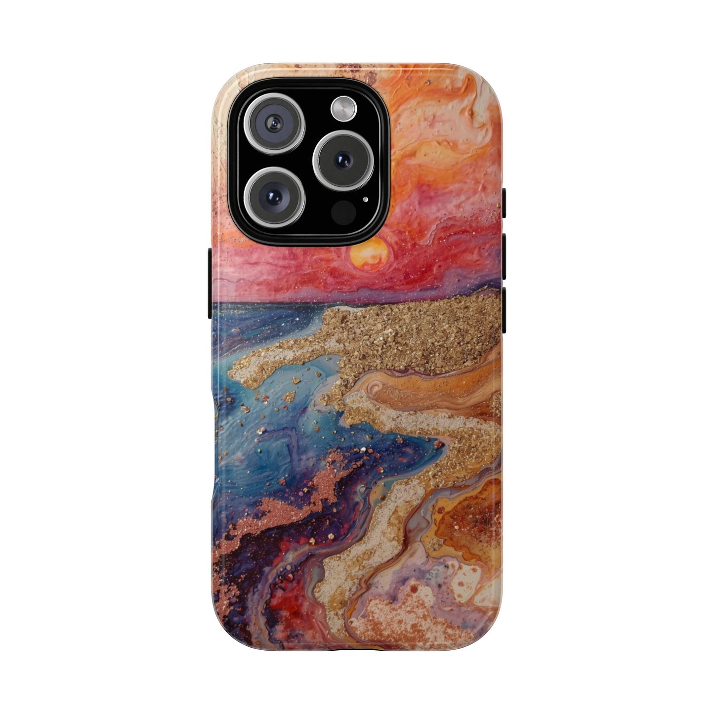 Sunset Coast Phone Case — Colorful Abstract Beach Art Tough Case