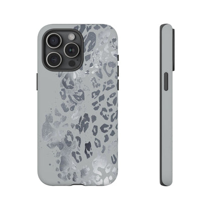 Gray Leopard Print Tough Phone Case