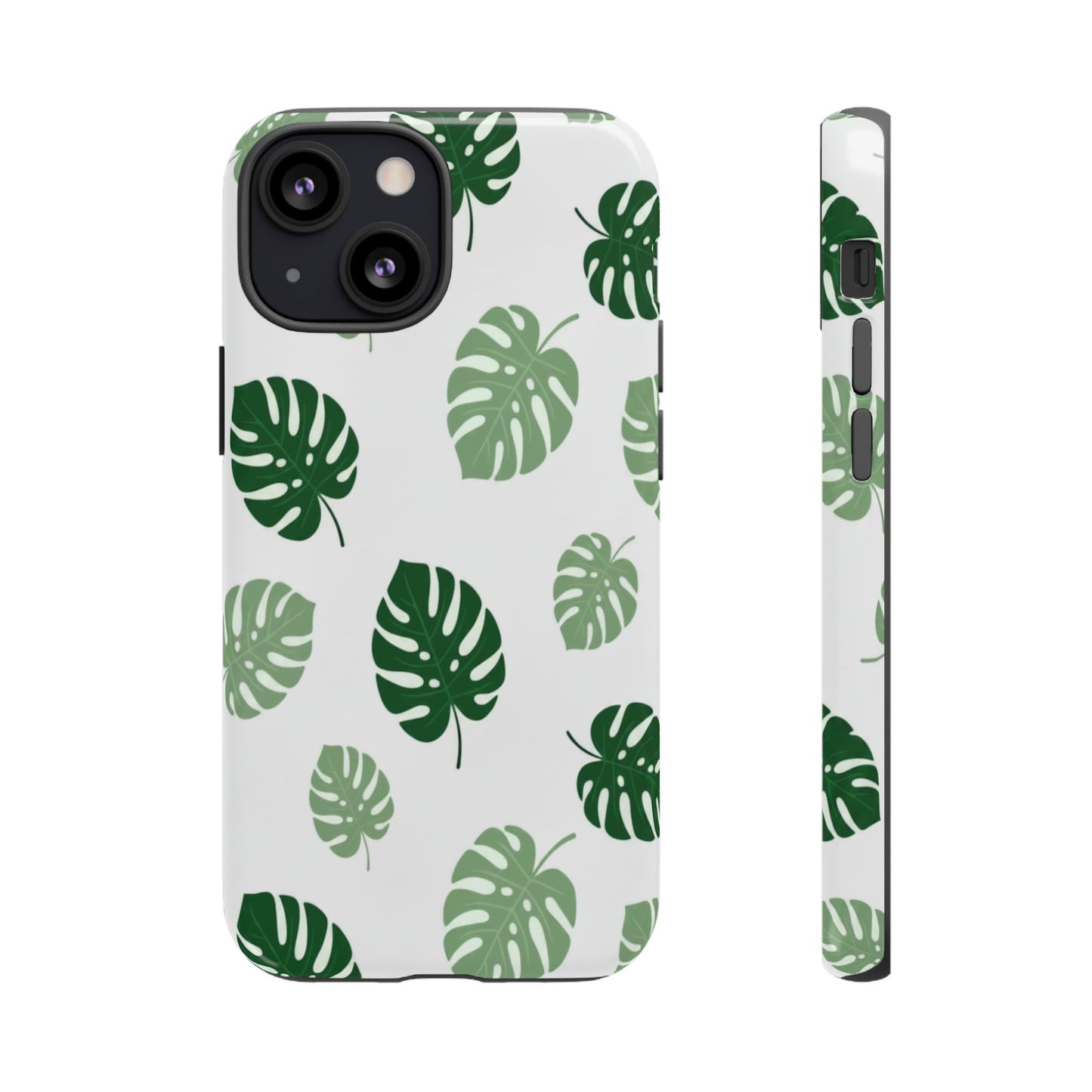 Monstera Leaf Phone Case — Tropical Green Pattern Tough Case