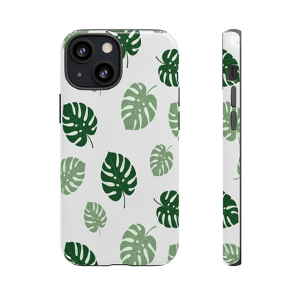 Monstera Leaf Phone Case — Tropical Green Pattern Tough Case