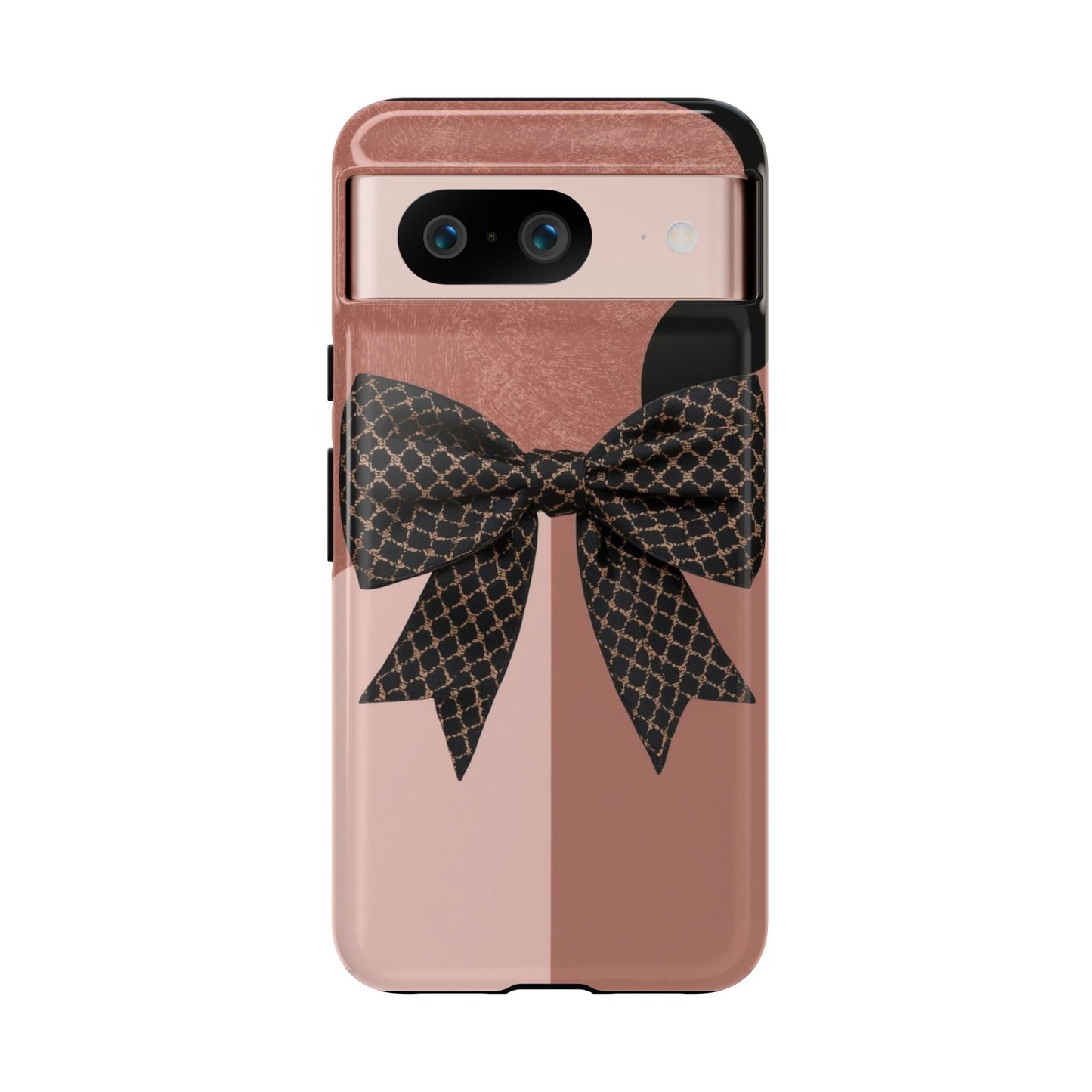 Bow Stripe Tough Phone Case – Pink Mauve Protective Cover