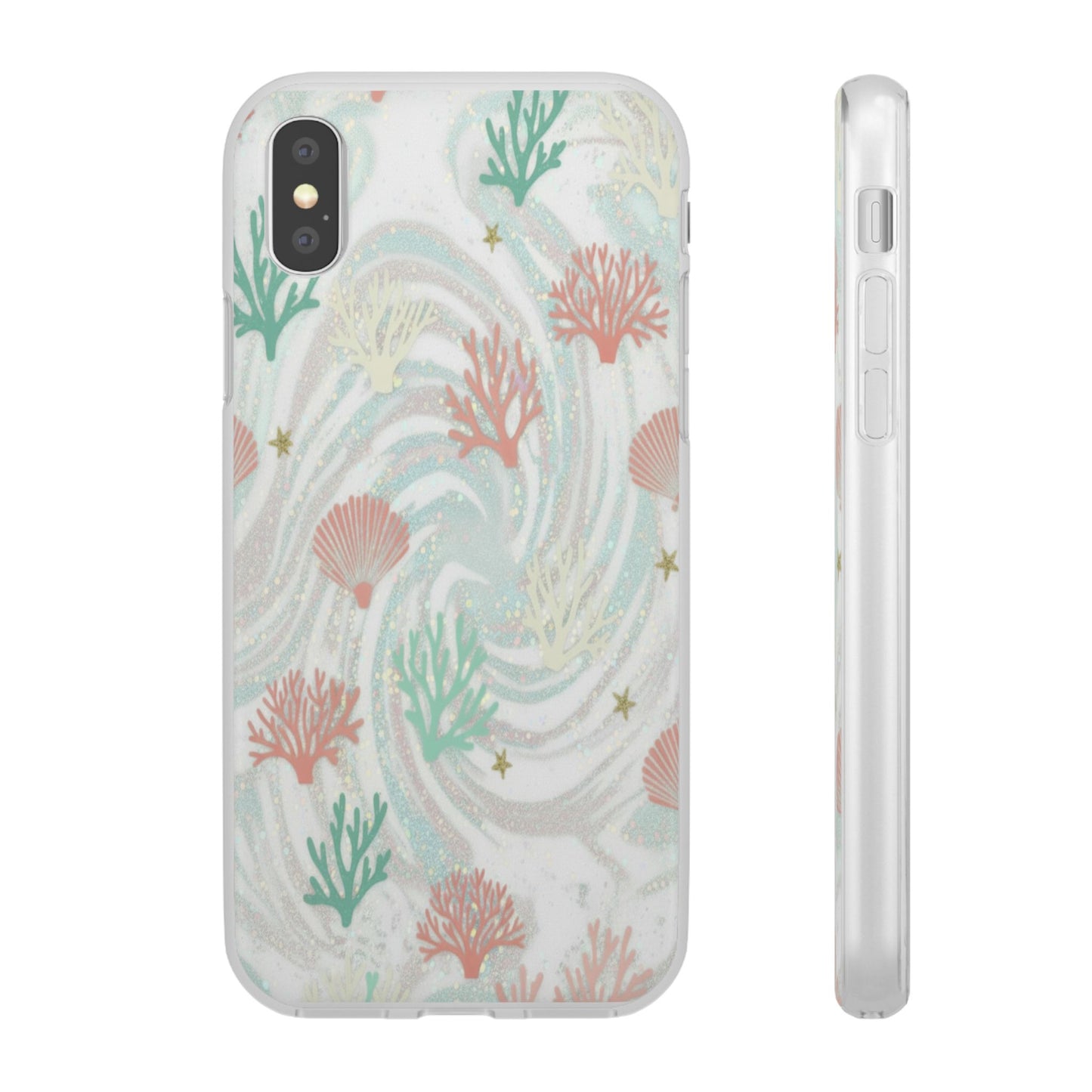 Pastel Seashell Phone Case — Coral Reef Wave iPhone Cover