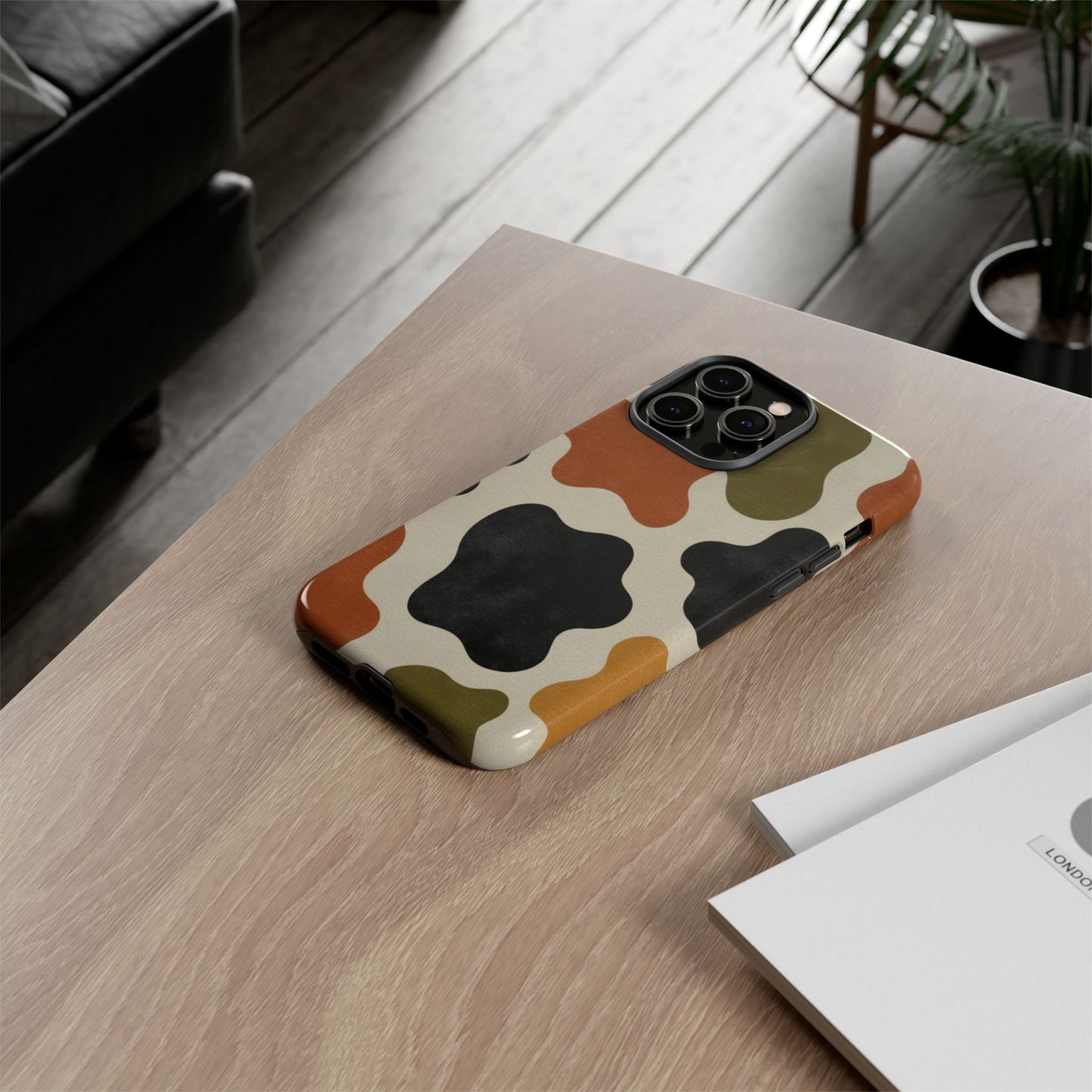 Retro Abstract Camouflage Phone Case — Earth Tone Tough Case