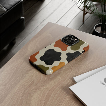 Retro Abstract Camouflage Phone Case — Earth Tone Tough Case