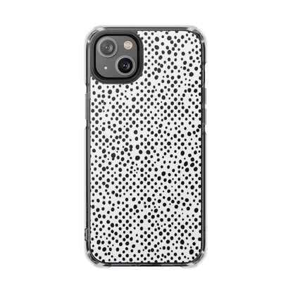 Clear Magnetic Phone Case — Black & White Speckled Pattern