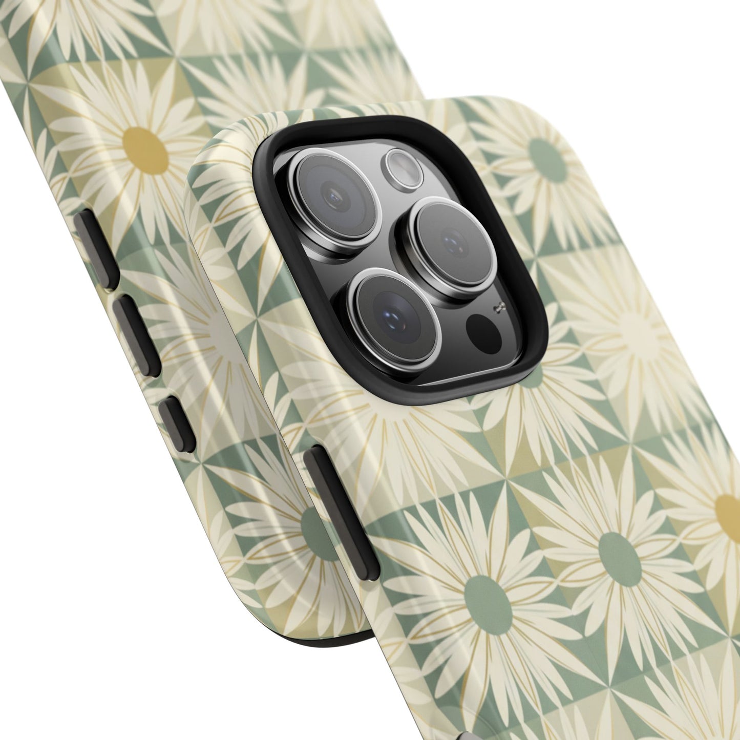 Retro Daisy Tough Phone Case — Vintage Floral Protective Cover for iPhone