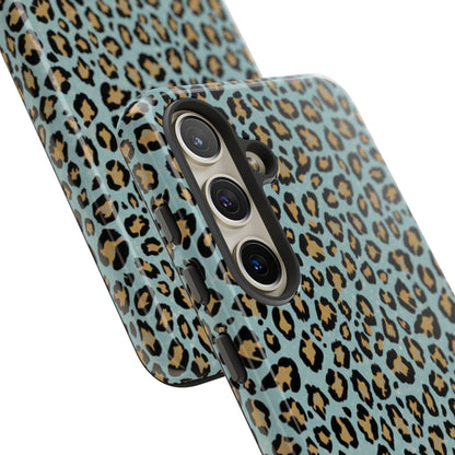 Leopard Print Tough Phone Case - Blue Cheetah Protective Cover