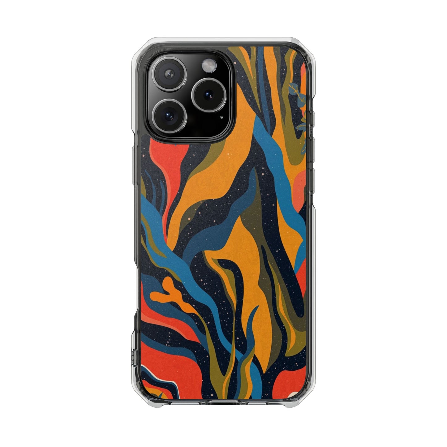 Clear Magnetic Phone Case — Retro Swirl Abstract Design
