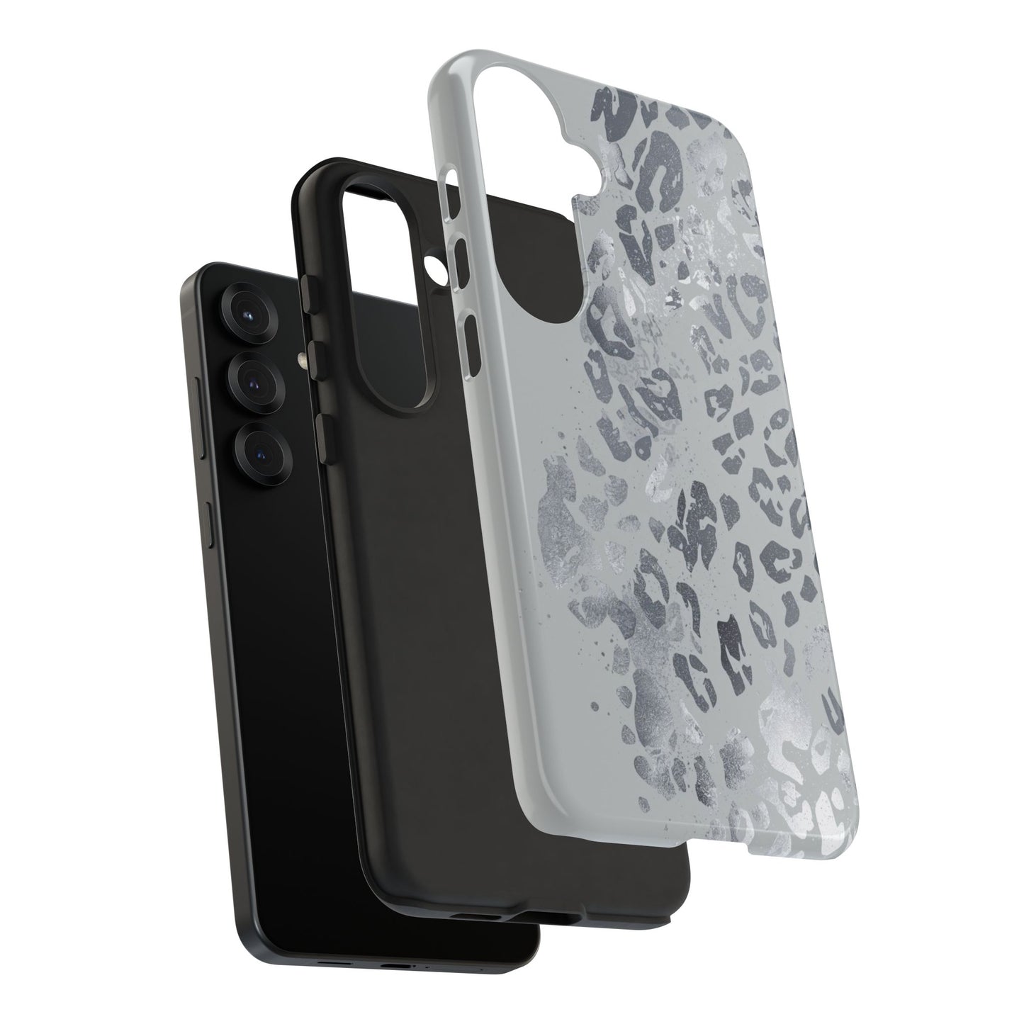 Gray Leopard Print Tough Phone Case