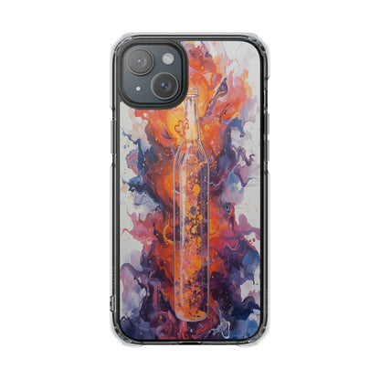 Clear Magnetic Impact Phone Case — Vibrant Abstract Swirl Design