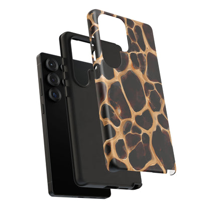 Phone Case — Brown Leather Dot Texture Rugged Protective Cover