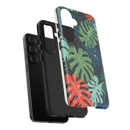 Tropical Monstera Phone Case — Colorful Leaf Protective Tough Case