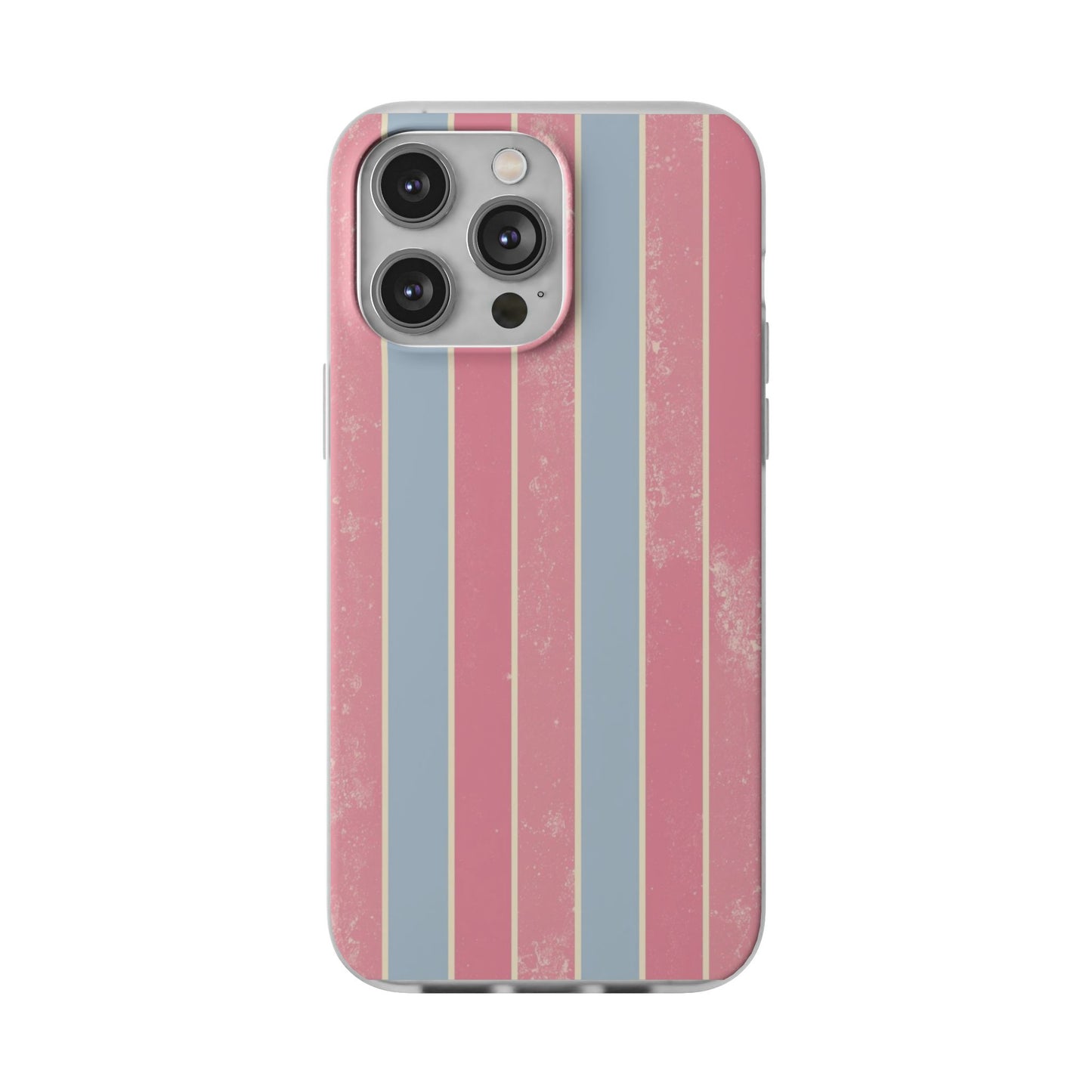 Striped Pink & Blue Phone Case — Retro Pastel Flexi Case