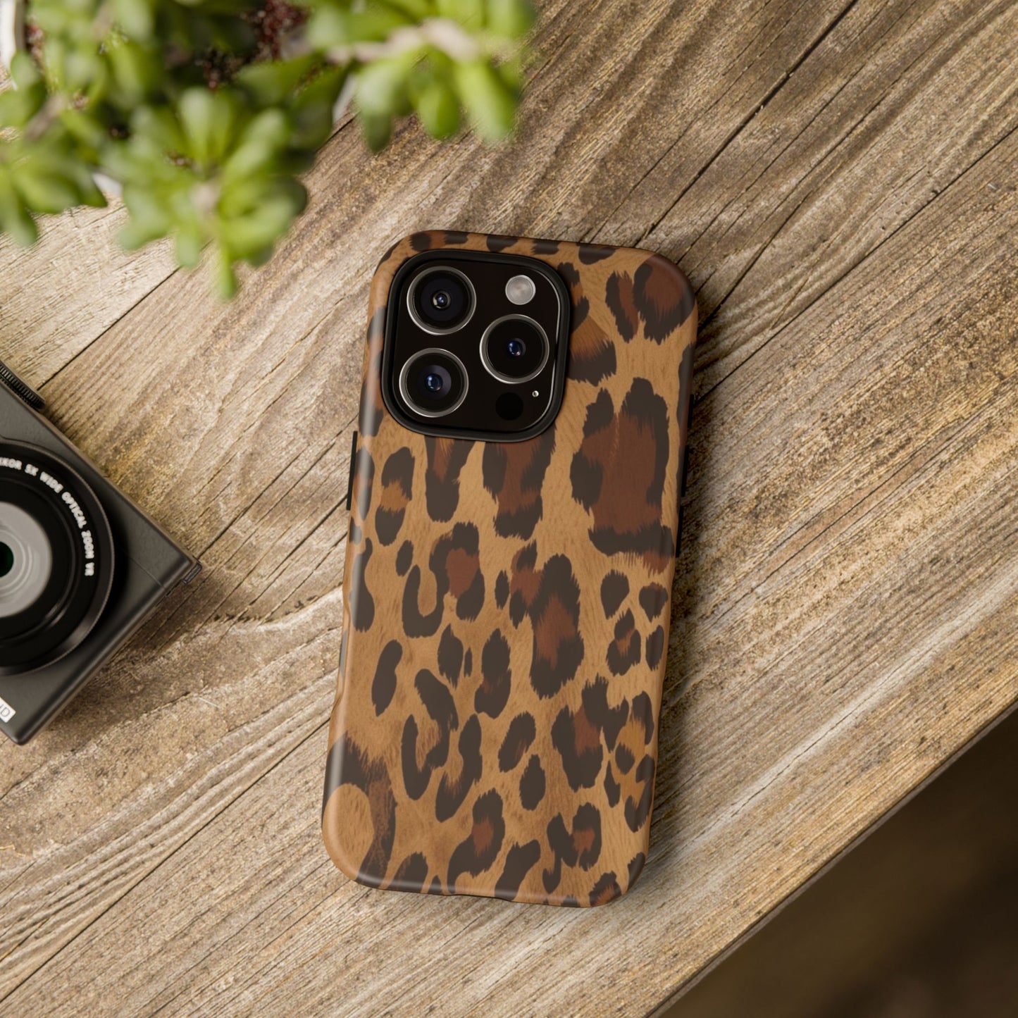 Leopard Print Tough Phone Case — Durable Animal Print Protective Cover