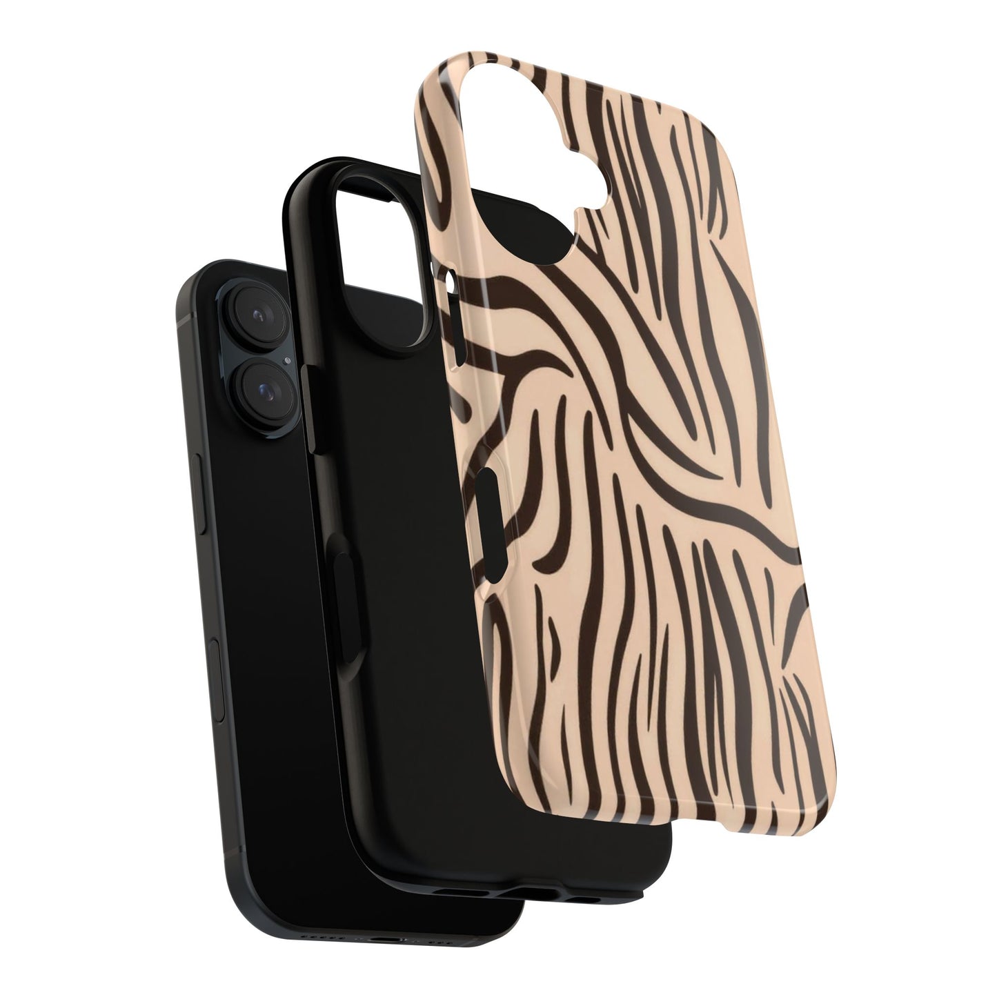 Zebra Stripe Tough Phone Case – Neutral Animal Print Protective Cover