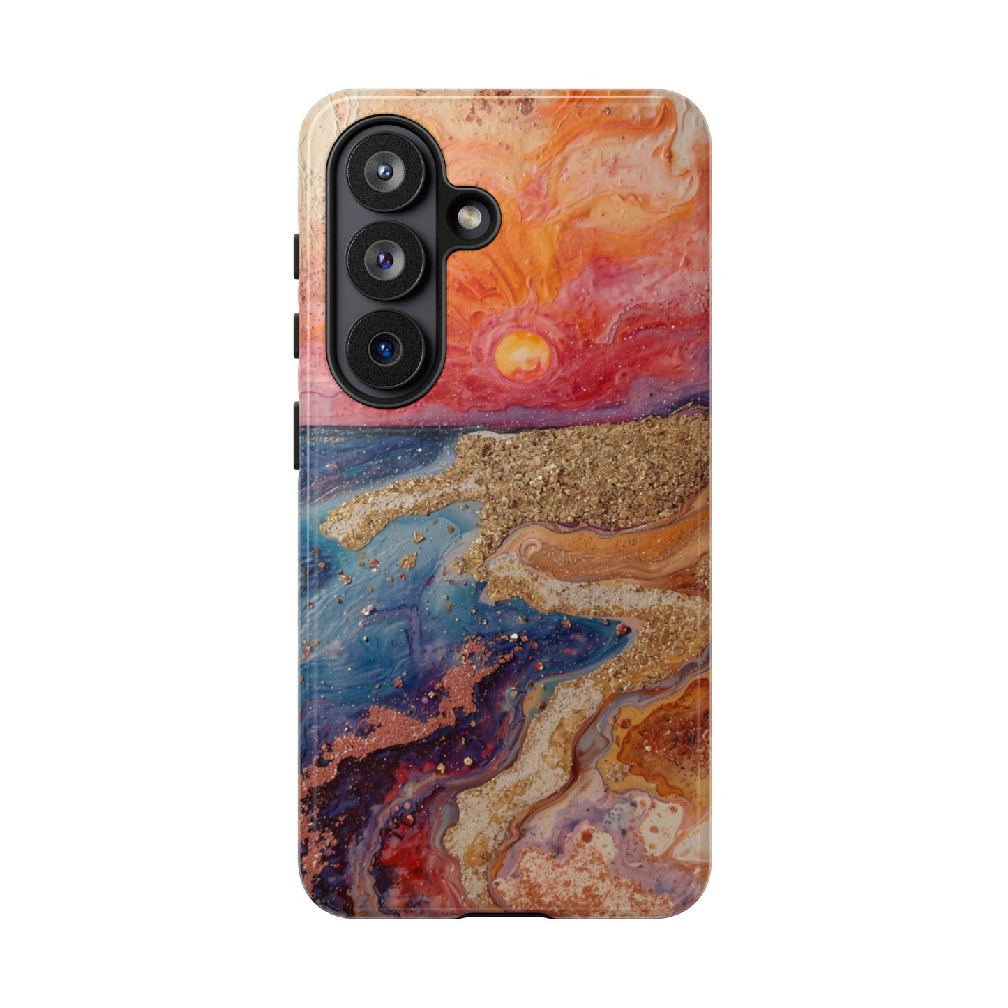 Sunset Coast Phone Case — Colorful Abstract Beach Art Tough Case