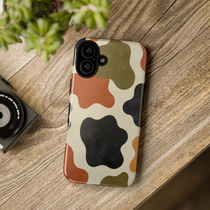 Retro Abstract Camouflage Phone Case — Earth Tone Tough Case