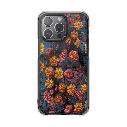 Clear Magnetic Impact Phone Case — Autumn Floral Pattern