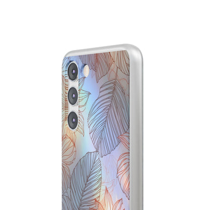 Floral Holographic Phone Case — Iridescent Leaves & Flowers Flexi Case