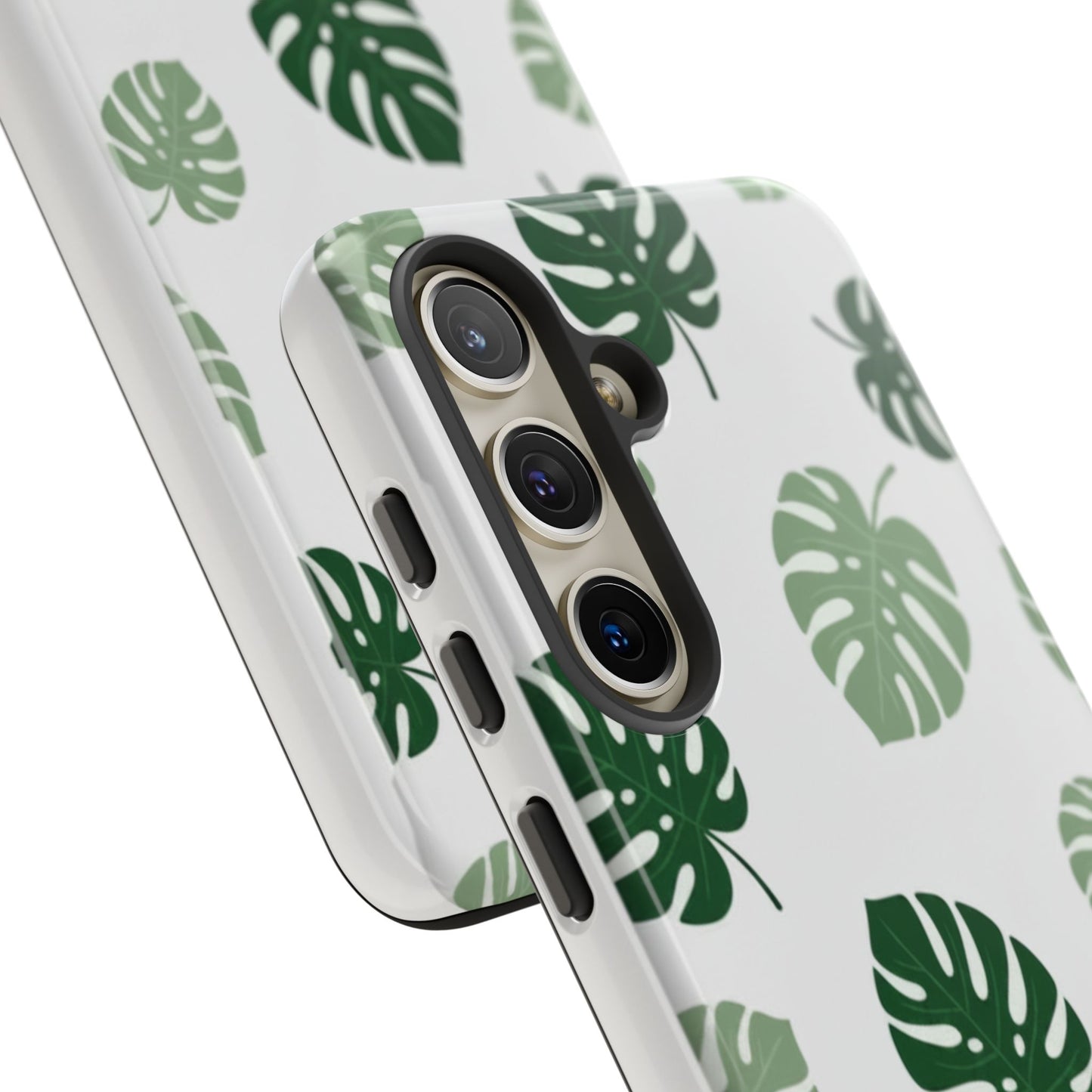 Monstera Leaf Tough Phone Case – Tropical Green Palm Pattern Protective Cover