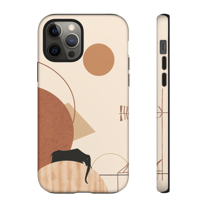 Abstract Earth Tones Phone Case — Minimal Geometric Design