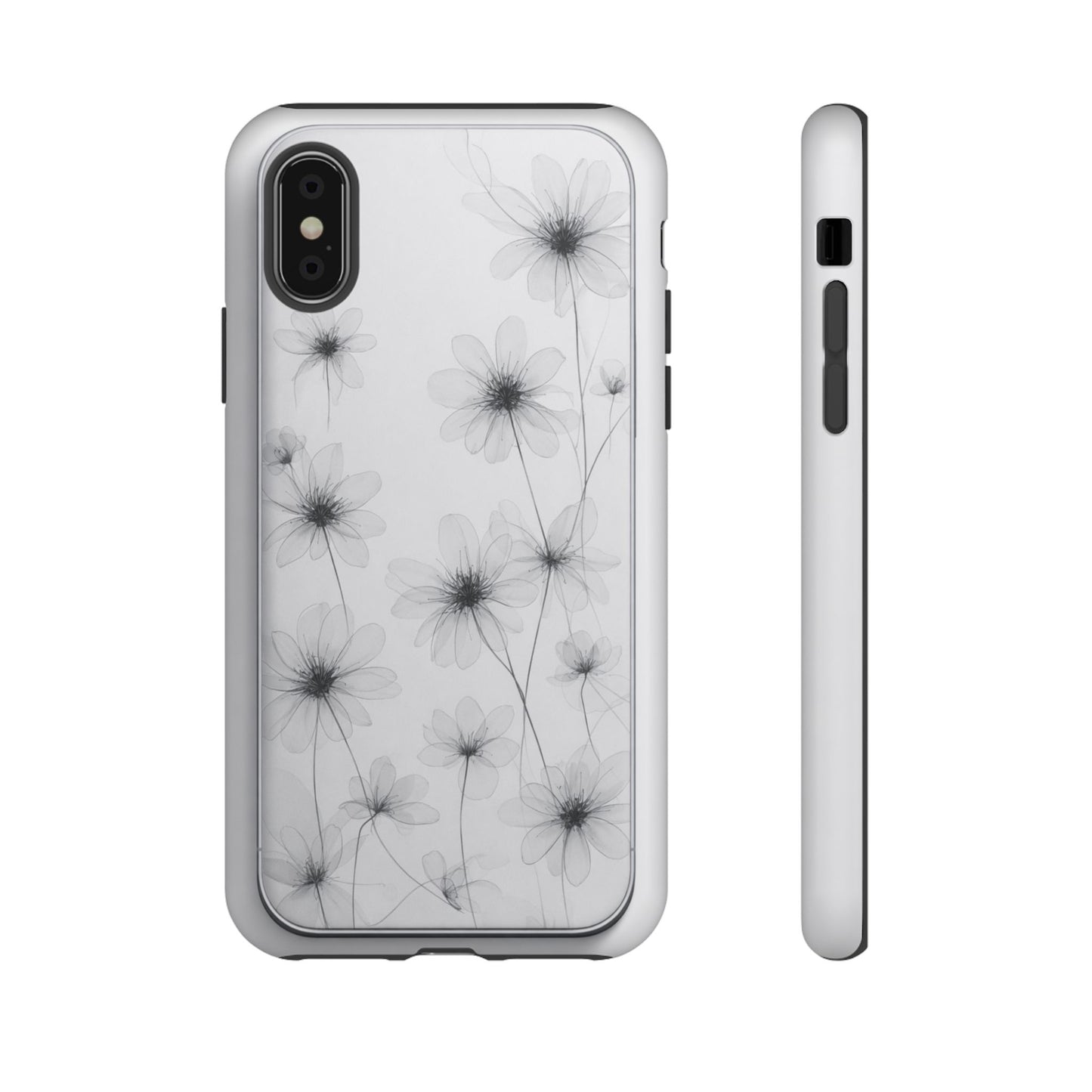 Tough Case — Black & White Floral Tough Phone Case