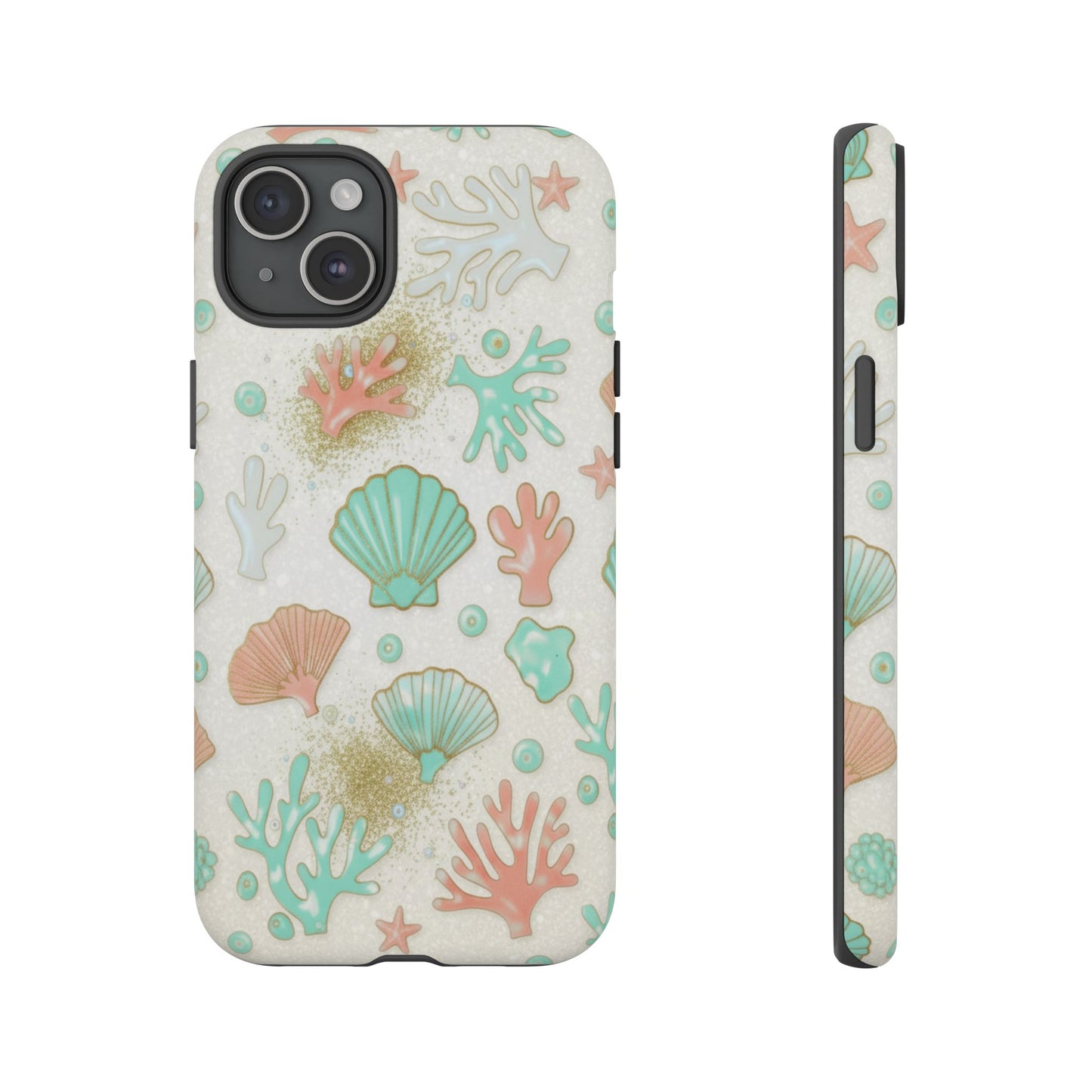 Seashell Coral Phone Case — Pastel Beach Shells Protective Tough Case