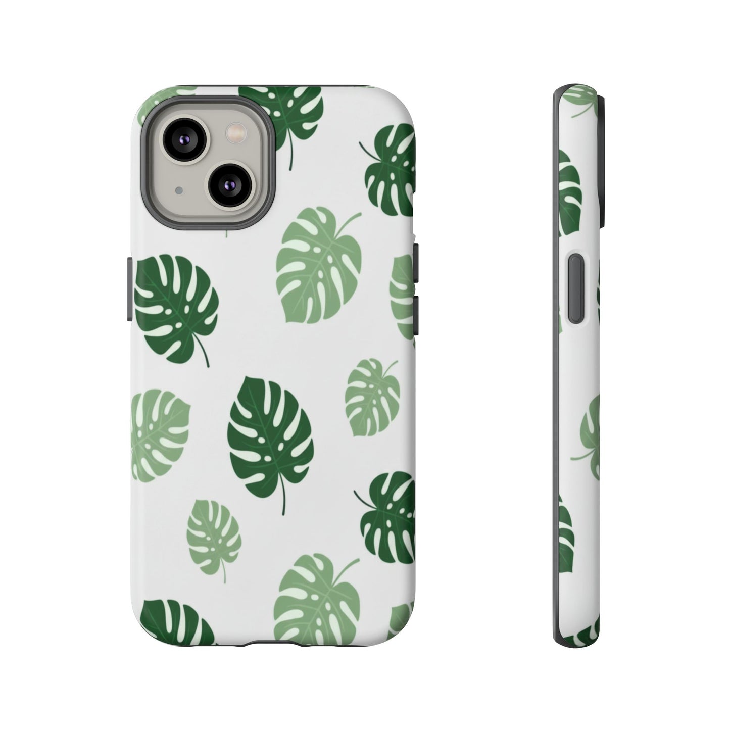 Monstera Leaf Phone Case — Tropical Green Pattern Tough Case