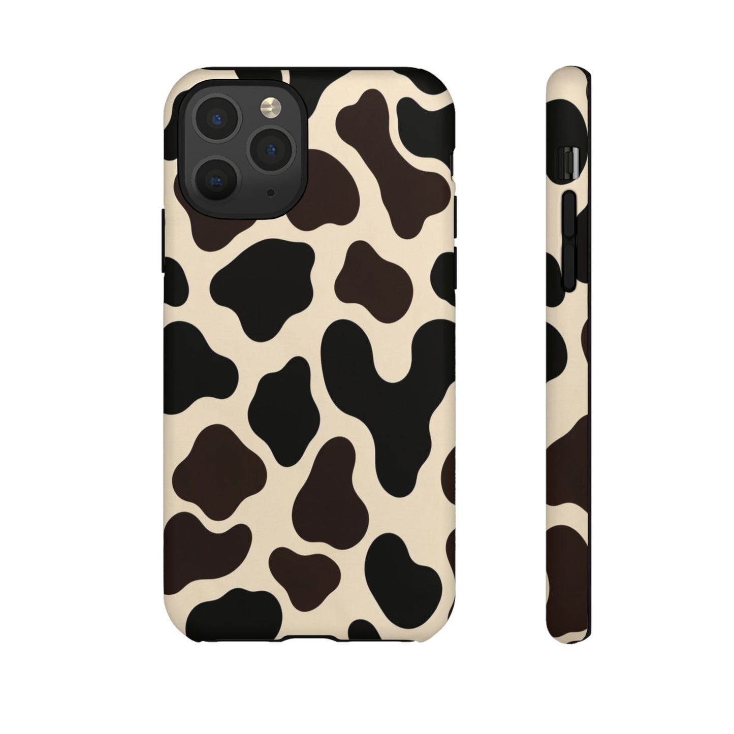 Cow Print Phone Case — Black & Cream Protective  Case