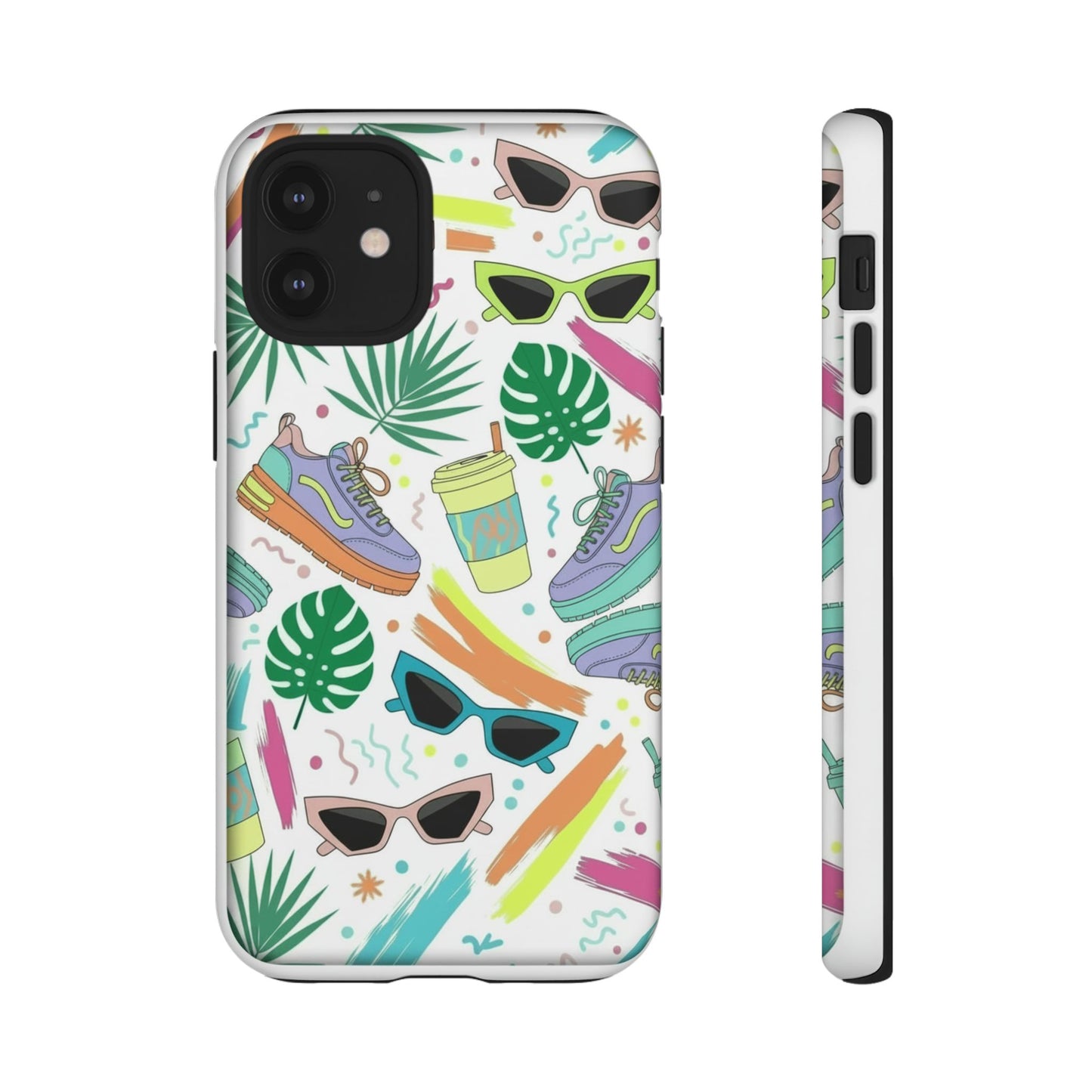 Tough Cases — Colorful Retro Sneakers & Sunglasses Phone Case