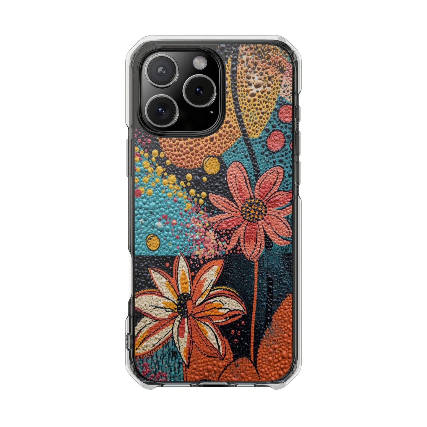 Clear Magnetic Phone Case — Colorful Floral Impact Protection
