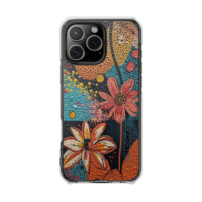 Clear Magnetic Phone Case — Colorful Floral Impact Protection