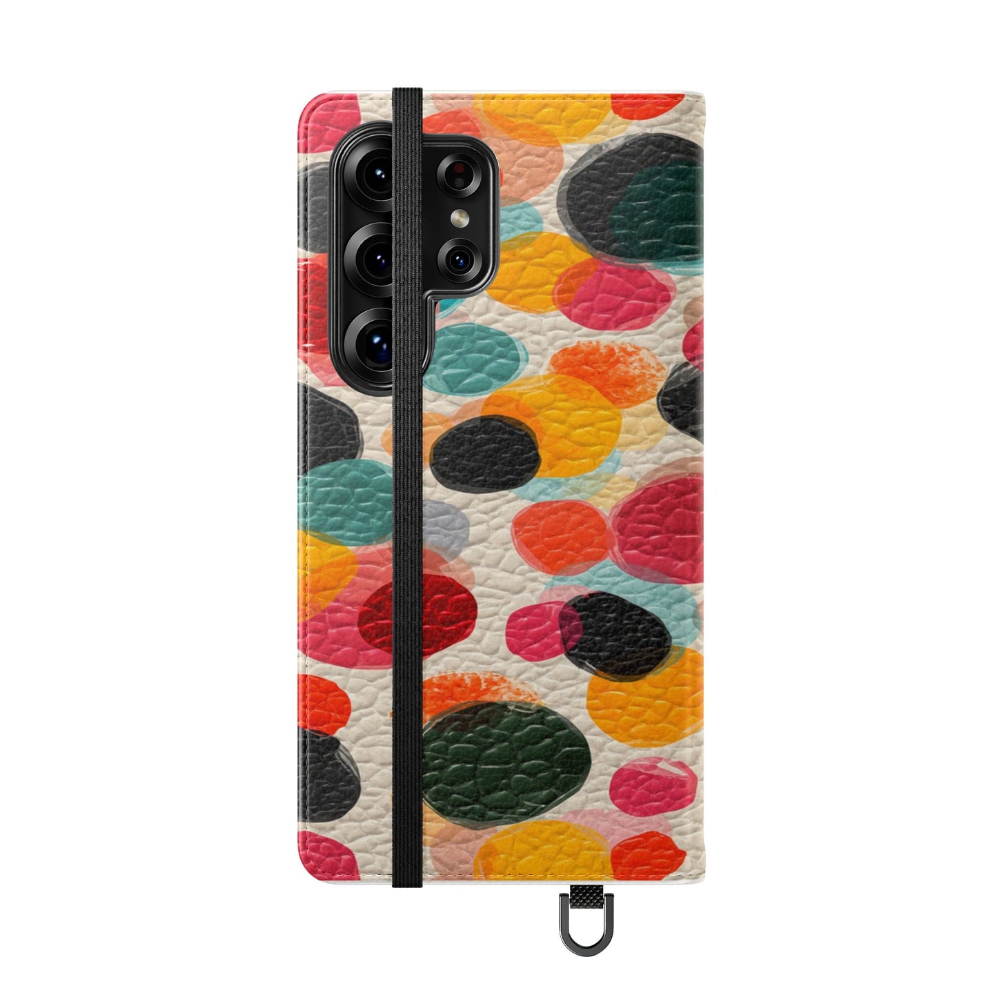 Colorful Confetti Dot Flip Phone Case — Retro Polka Wallet Cover