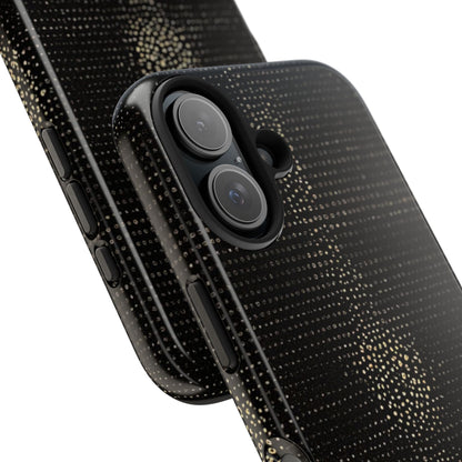 Tough Phone Case — Black Textured Metallic Dot Shield