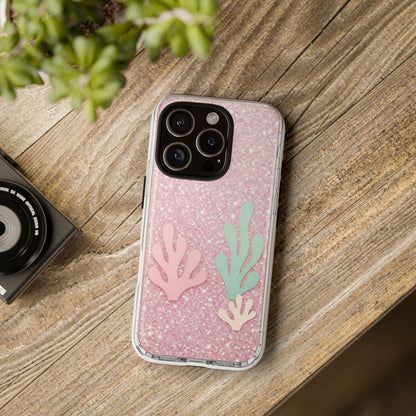 Pink Glitter Seaweed Tough Case - Sparkle Protective Phone Cover