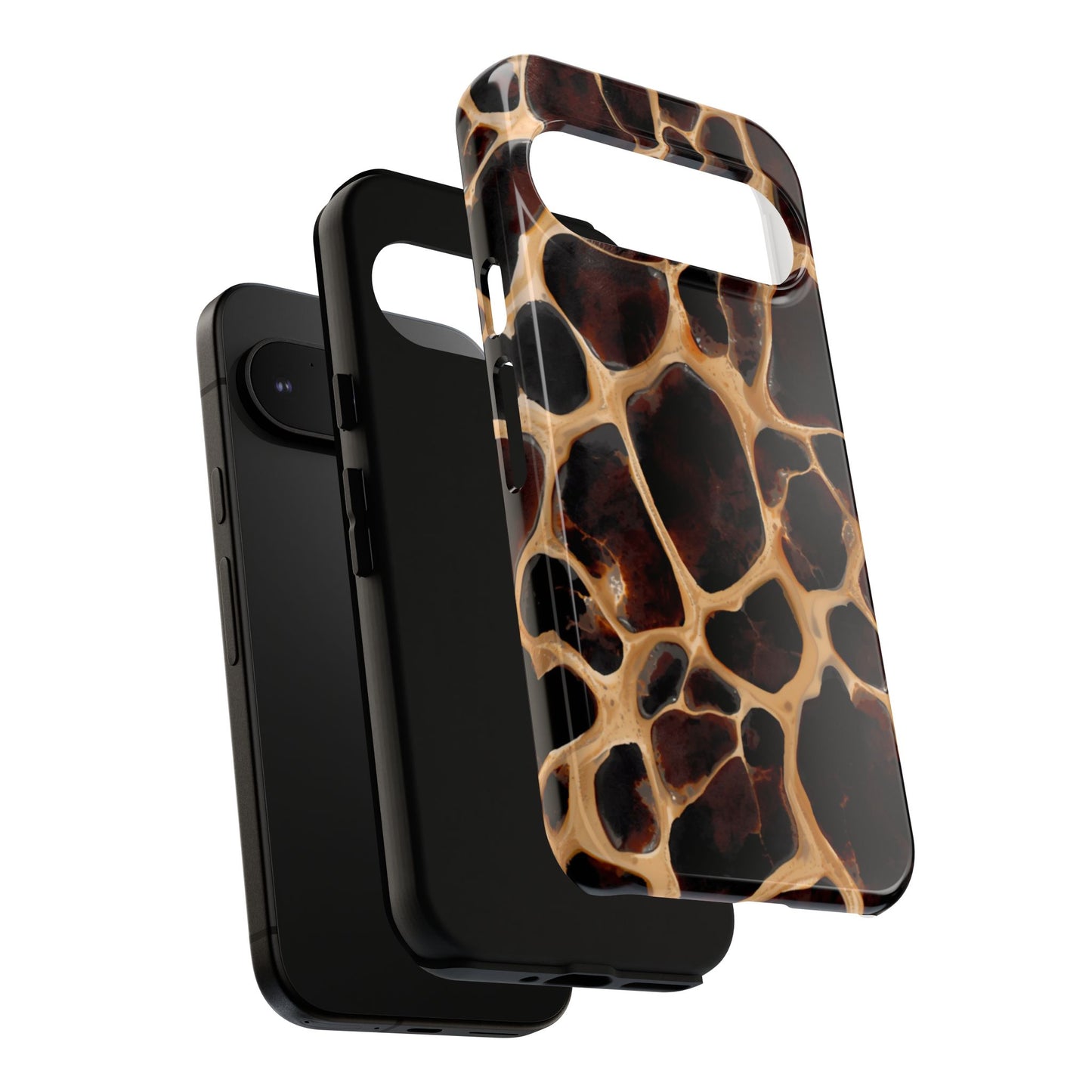 Phone Case — Brown Leather Dot Texture Rugged Protective Cover