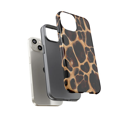 Phone Case — Brown Leather Dot Texture Rugged Protective Cover