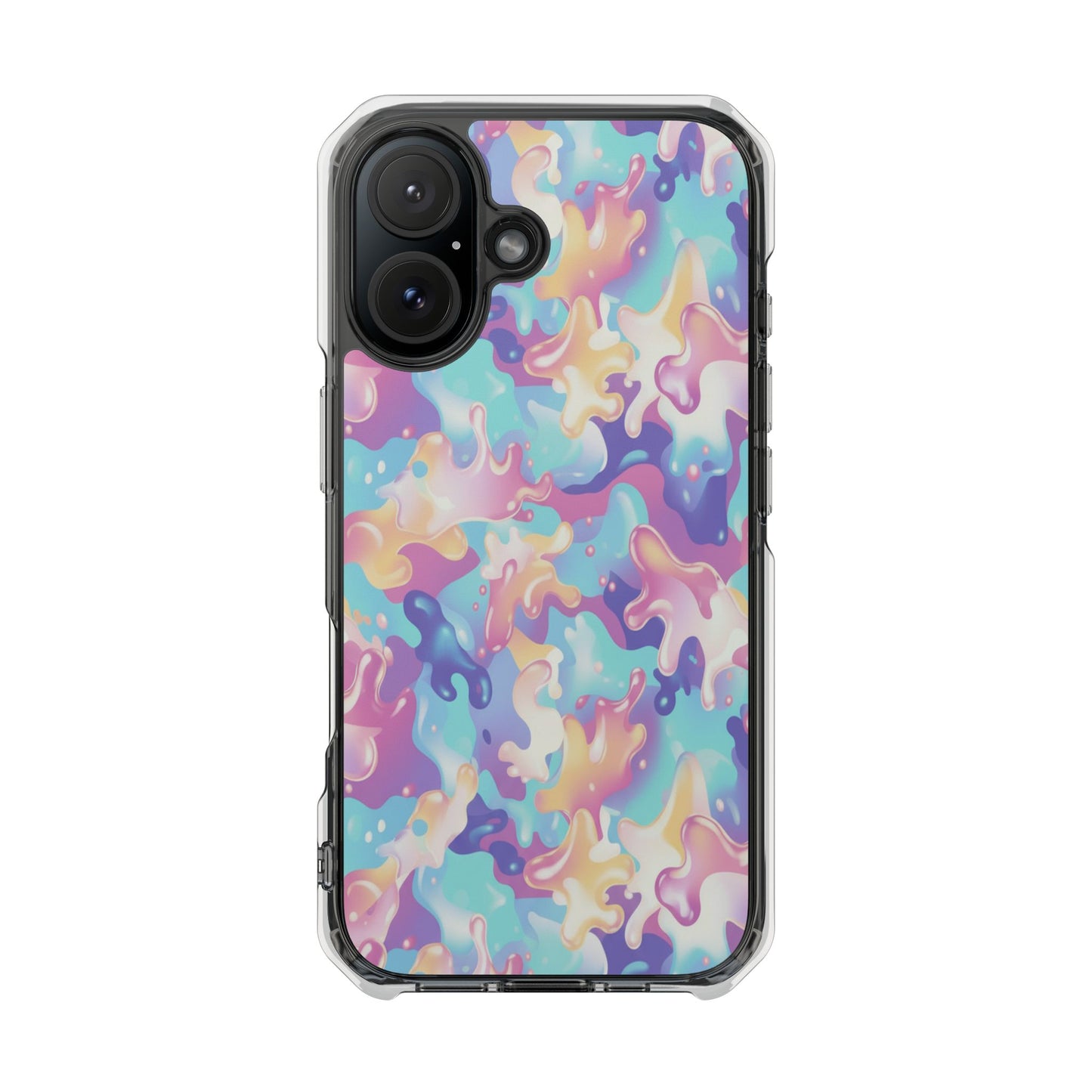 Pastel Liquid Camouflage Magnetic Clear Phone Case