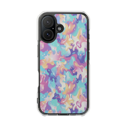Pastel Liquid Camouflage Magnetic Clear Phone Case