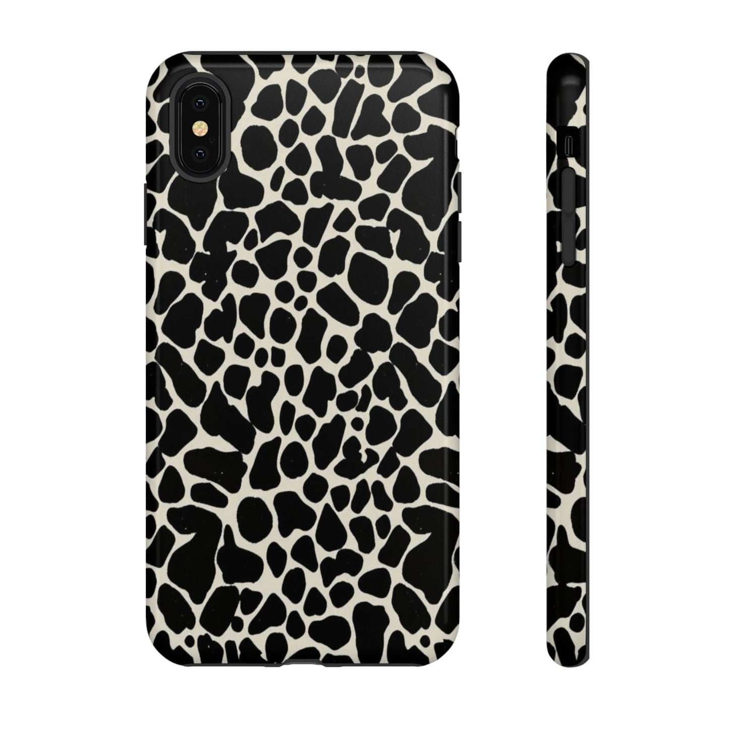 Black and White Cowhide Phone Case — Protective Tough Case