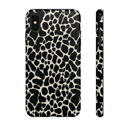 Black and White Cowhide Phone Case — Protective Tough Case