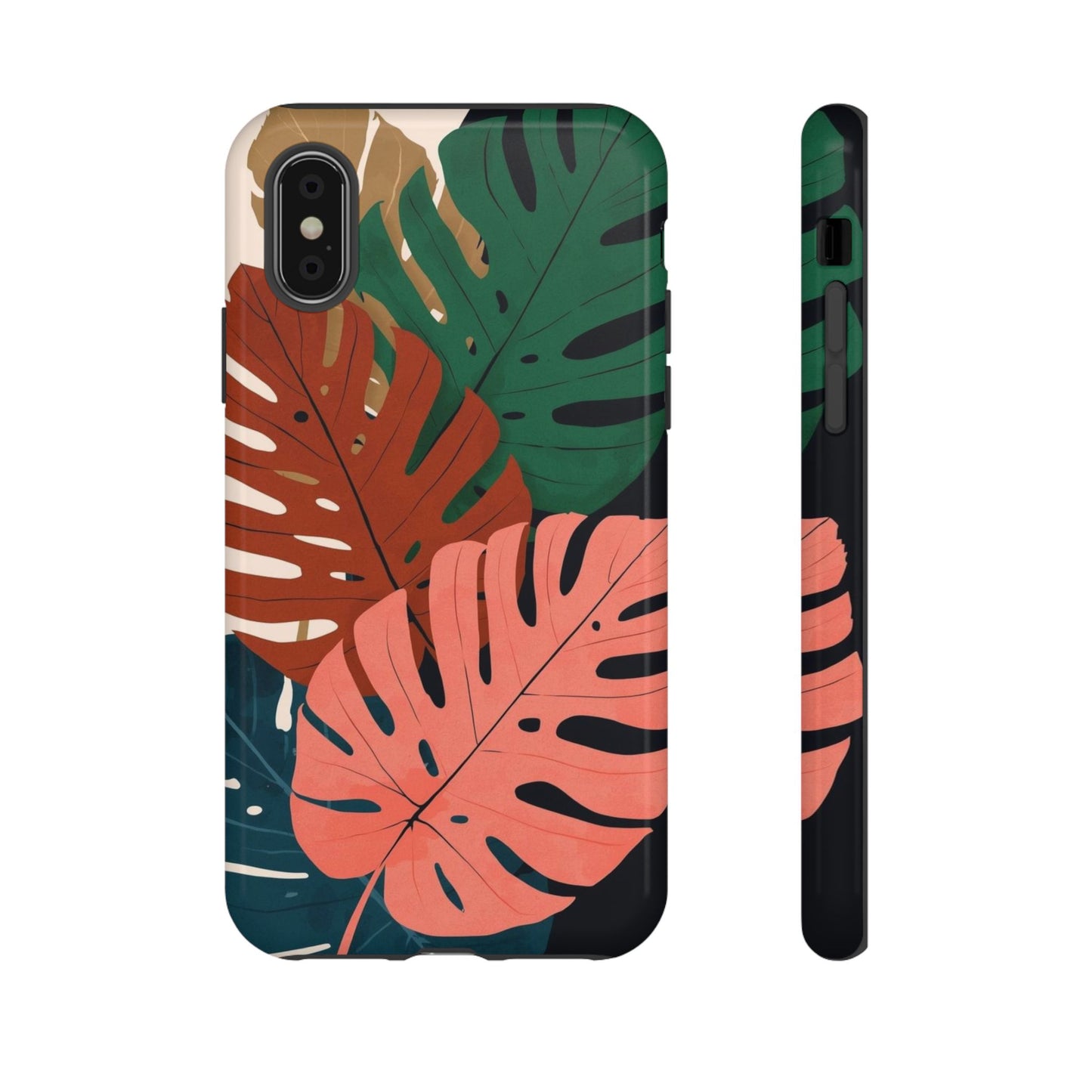 Tropical Monstera Phone Case — Colorful Leaf Protective Tough Case
