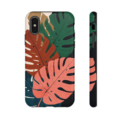 Tropical Monstera Phone Case — Colorful Leaf Protective Tough Case