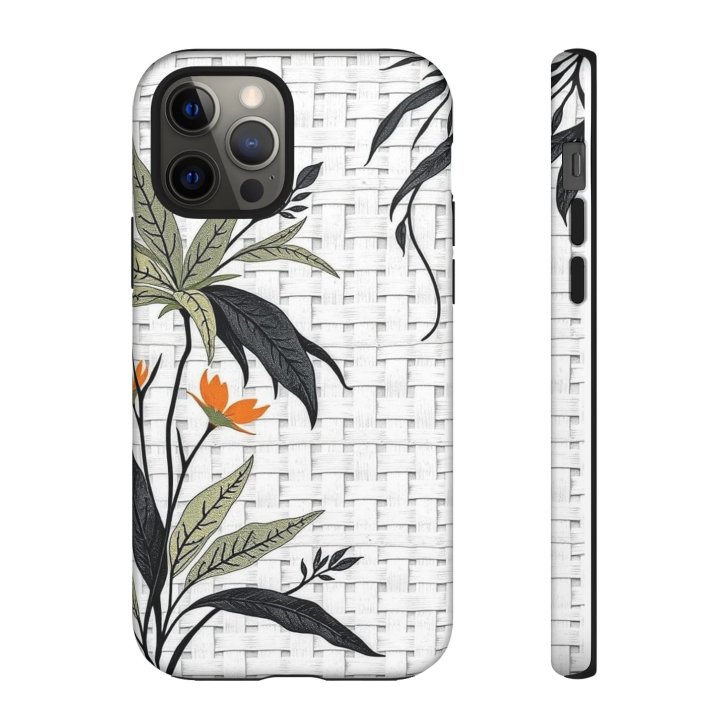 Floral Woven Tough Phone Case — Protective Botanical iPhone Cover
