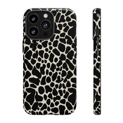 Black and White Cowhide Phone Case — Protective Tough Case