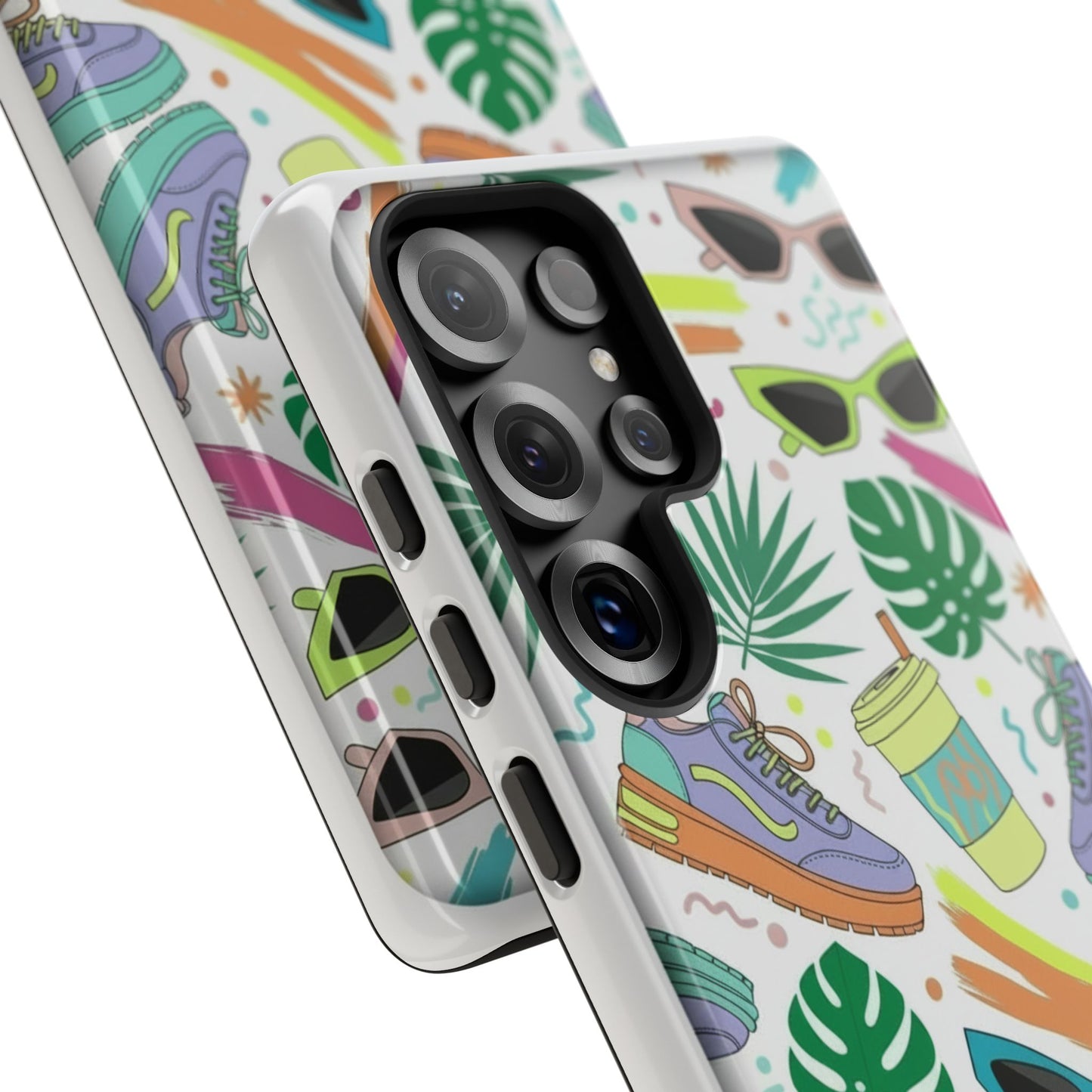 Tough Cases — Colorful Retro Sneakers & Sunglasses Phone Case