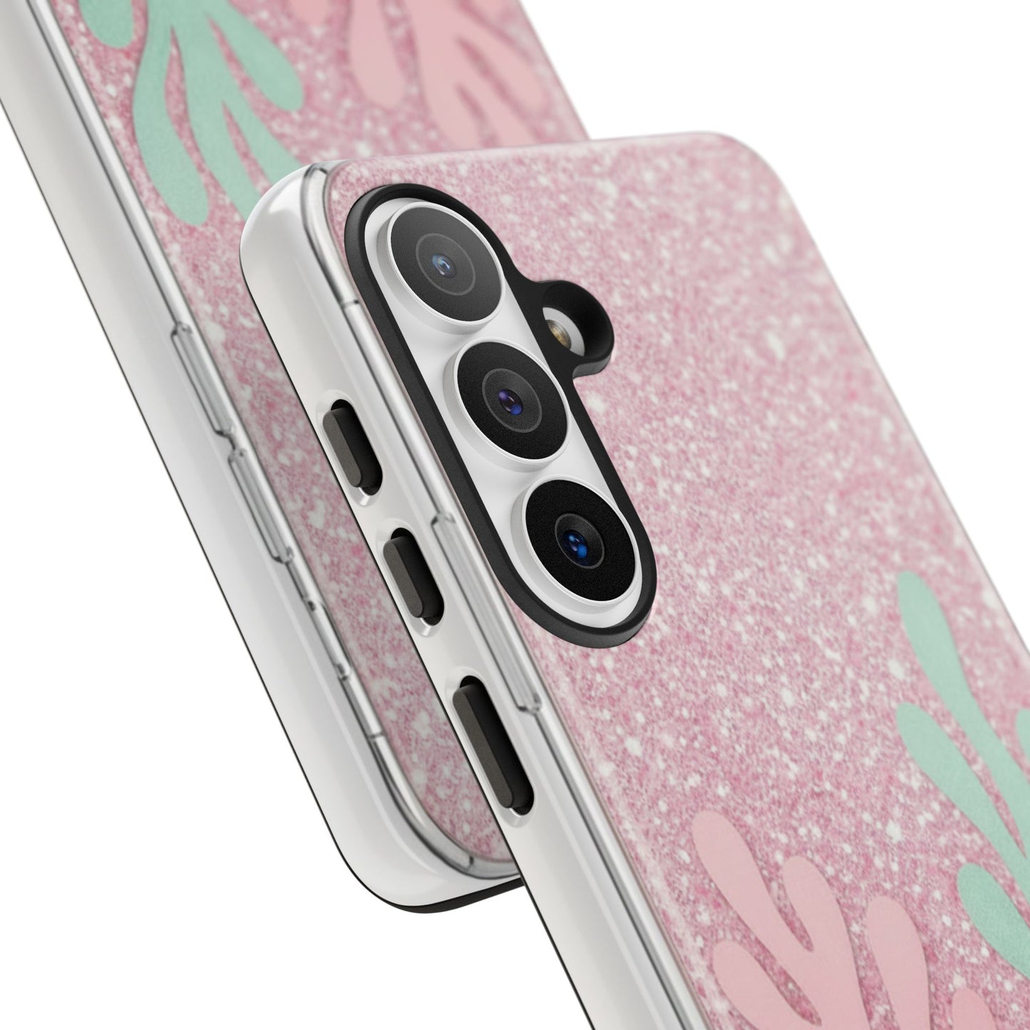 Pink Glitter Seaweed Tough Case - Sparkle Protective Phone Cover