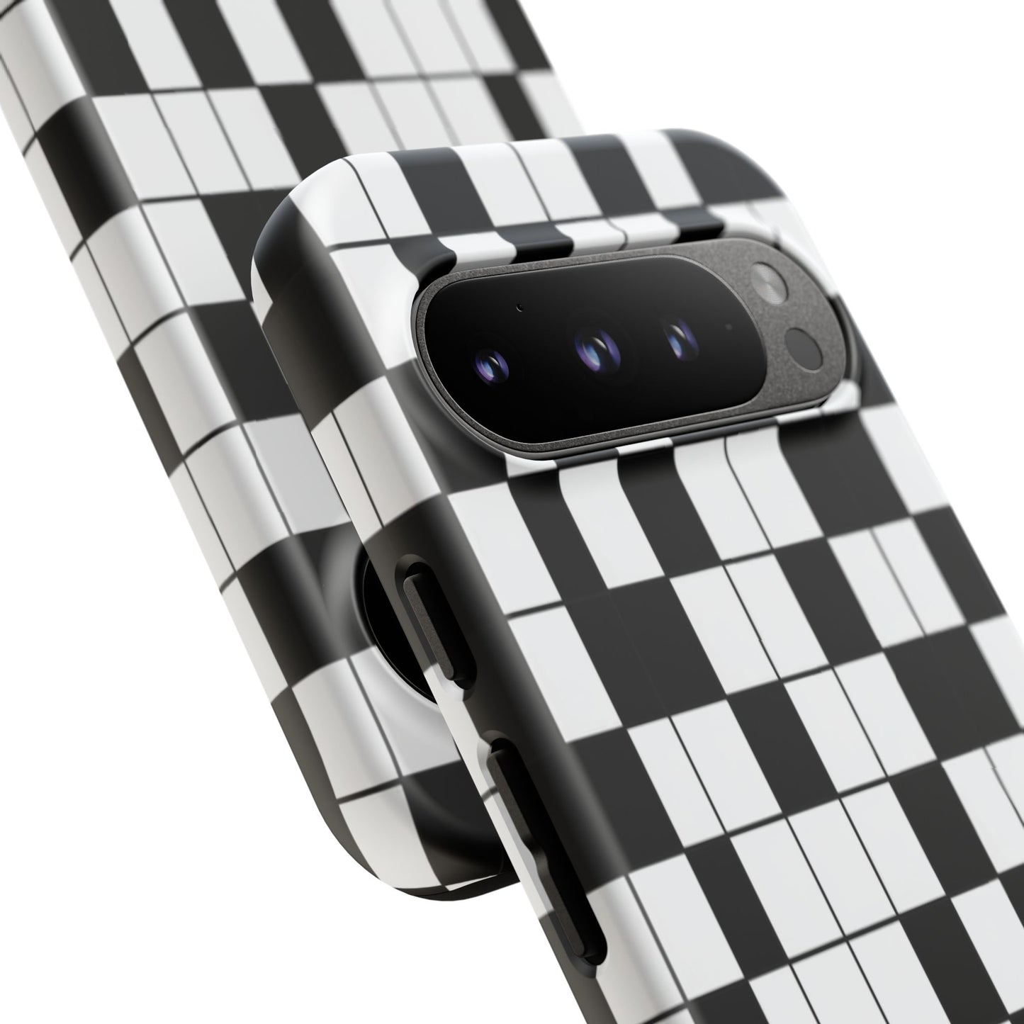 Crossword Grid Phone Case — Black & White Puzzle Pattern Tough Phone Cover